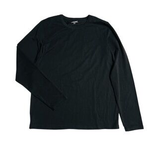 Black Long Sleeve Crew Neck Minimalist Tee Shirt